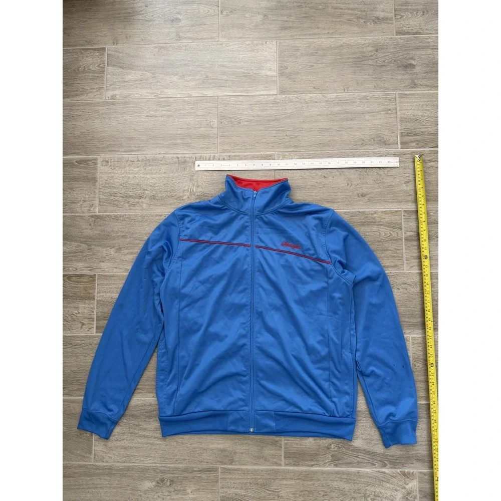 Hurley Royal Blue Zip Up Track Jacket With Red Trim Size Large *Read Description